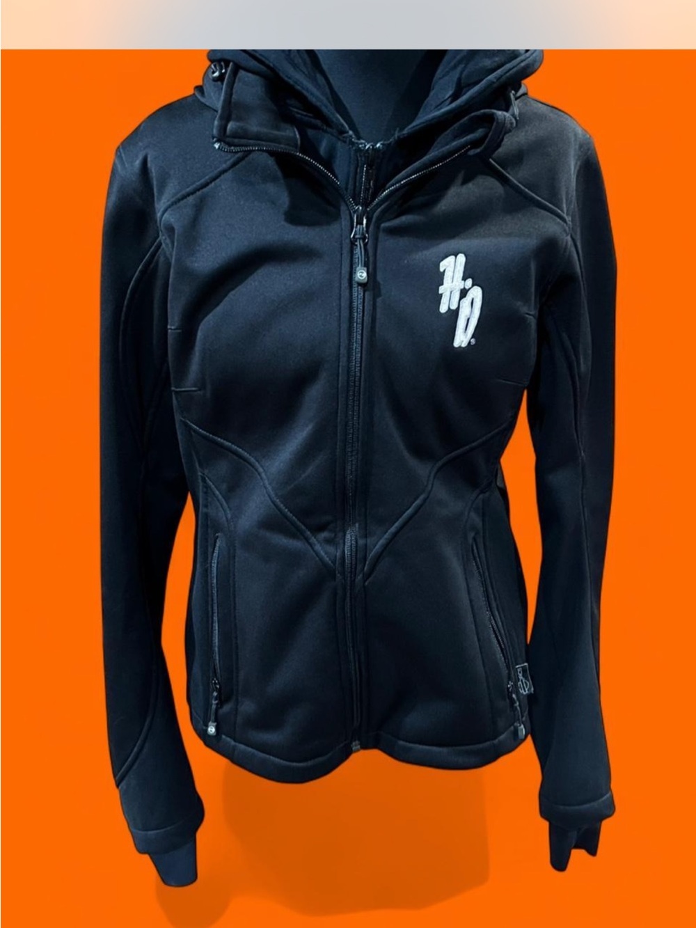Harley-Davidson Black Hooded Zip-Up Utility Jacket